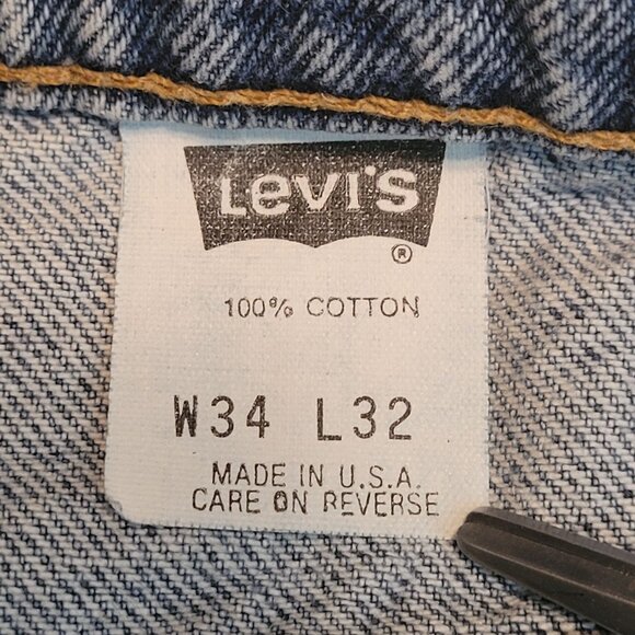 Vtg Levi's 580 Baggy Jeans Orange Tab USA Men 34x32 (Fits 32x30) 90's Light Wash - Picture 5 of 11